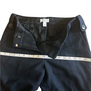 LOFT Navy Button-Accent Trousers